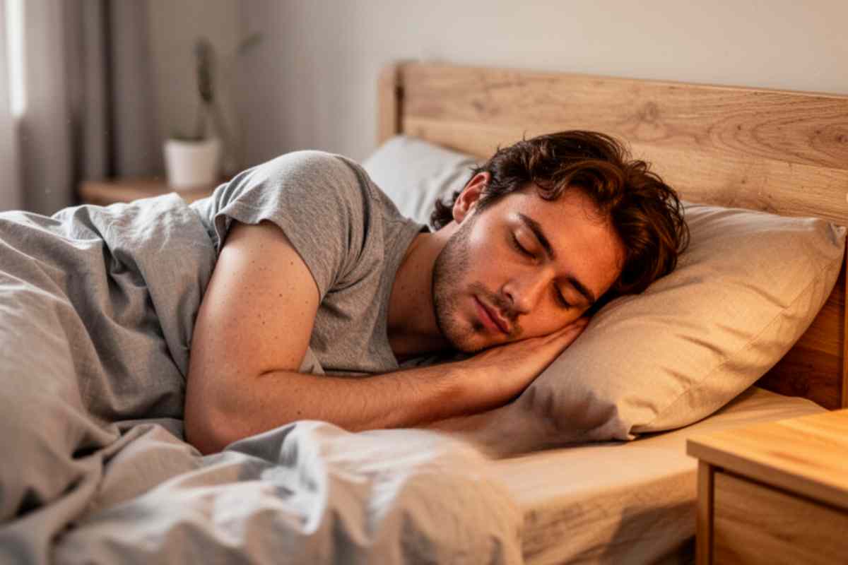 un ragazzo dorme tranquillo