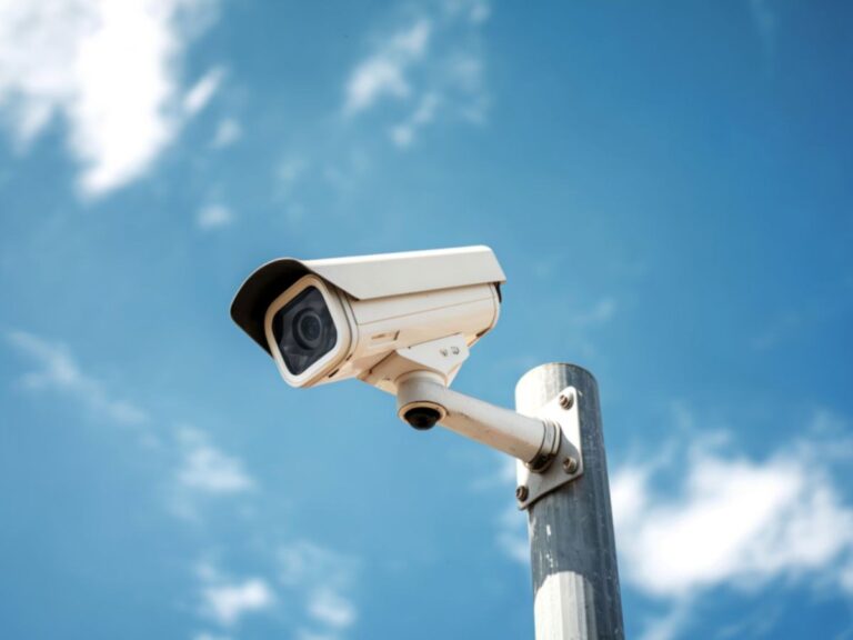 una telecamera bianca