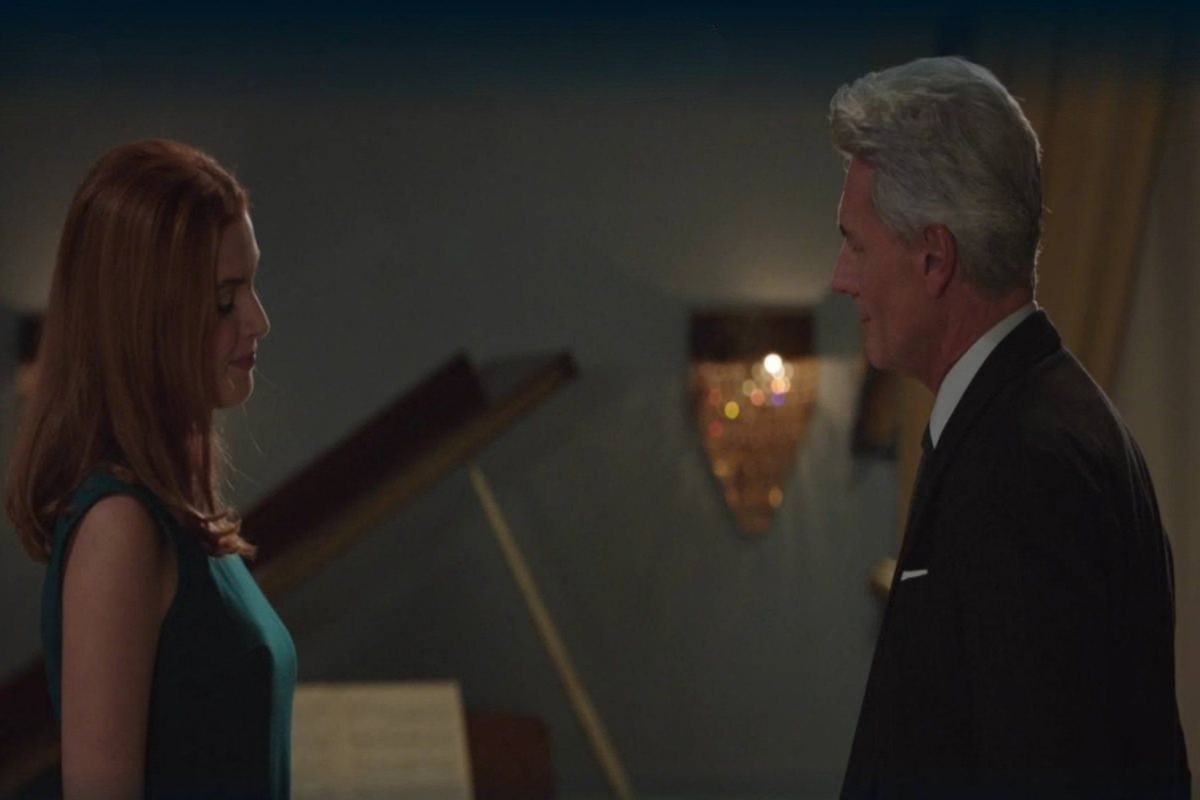 Confronto tra Odile e Umberto a Il Paradiso delle Signore