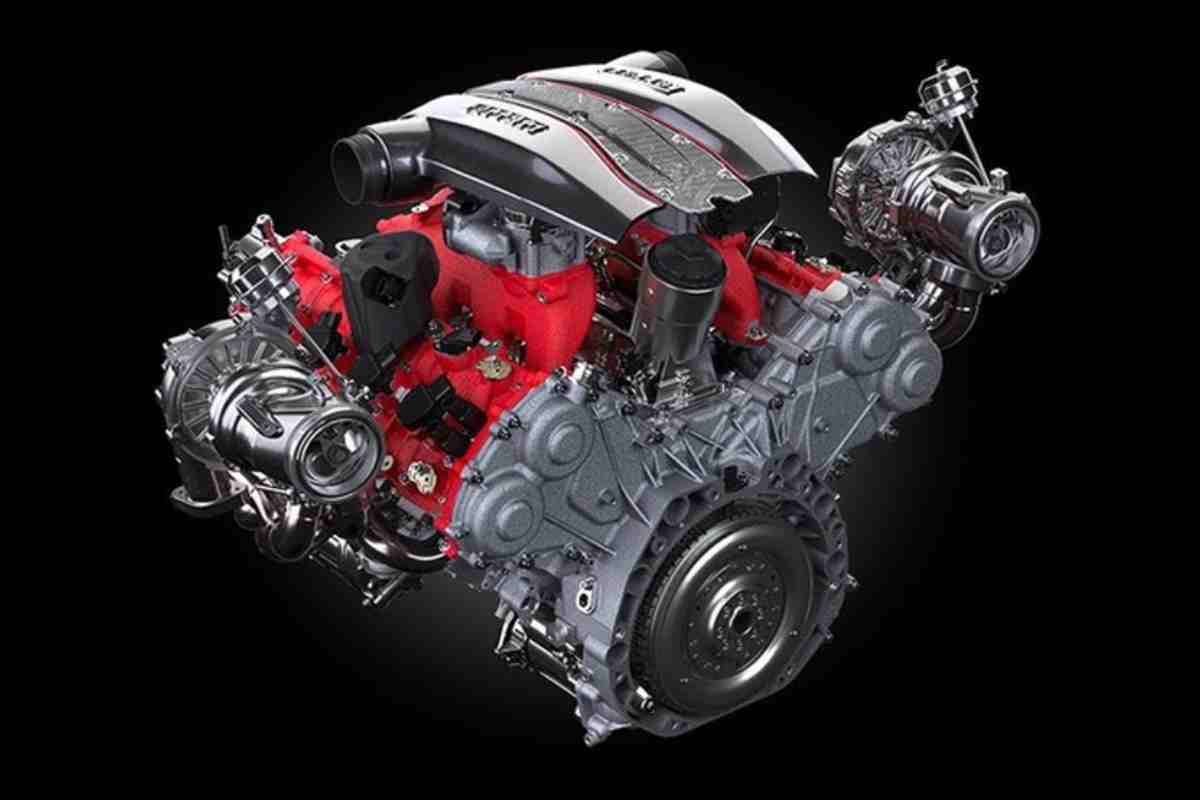 il motore V8 3.9 litri biturbo rappresentazione grafica