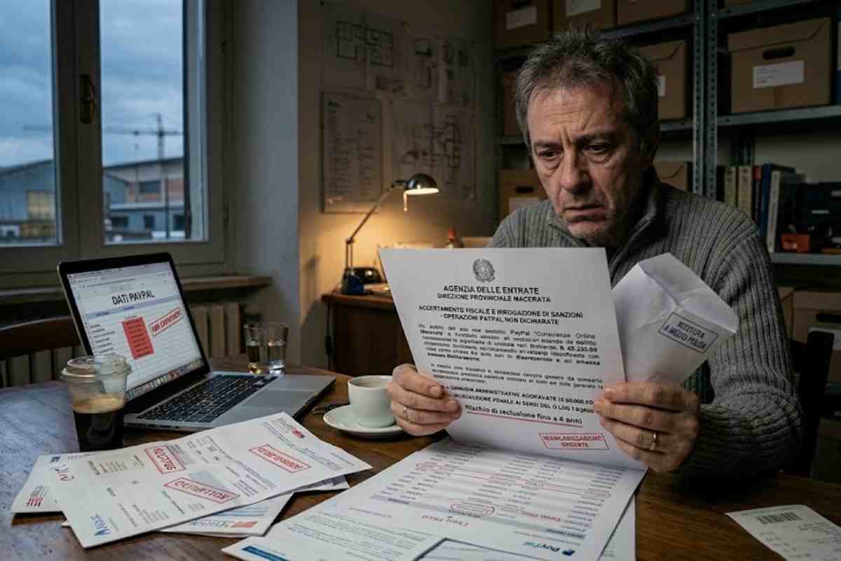 Persona legge documenti dell'agenzia delle entrate