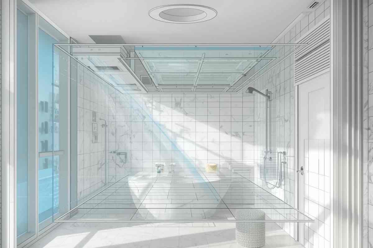 bagno moderno e funzionale, immagine grafica