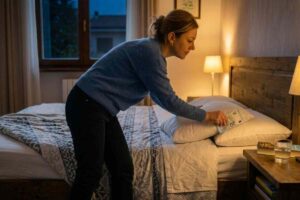 donna mette banconota sotto il cuscino prima di andare a dormire