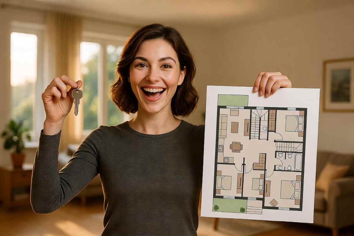 donna che festeggia perché ha una casa che è un ottimo investimento