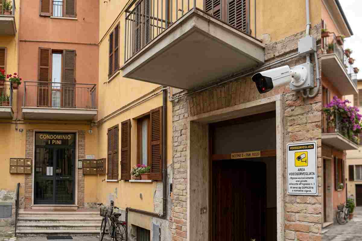 telecamere fuori da un condominio