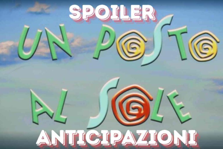 Logo un posto al sole con scritta spoiler anticipazioni