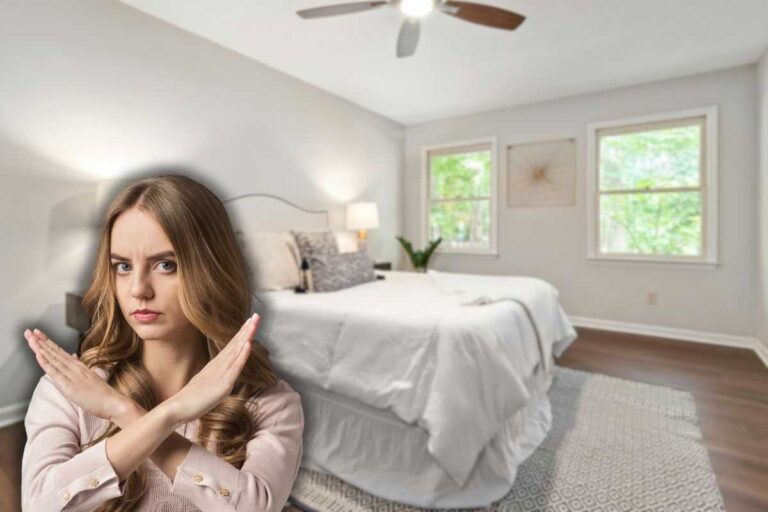 letto matrimoniale e donna che dice no