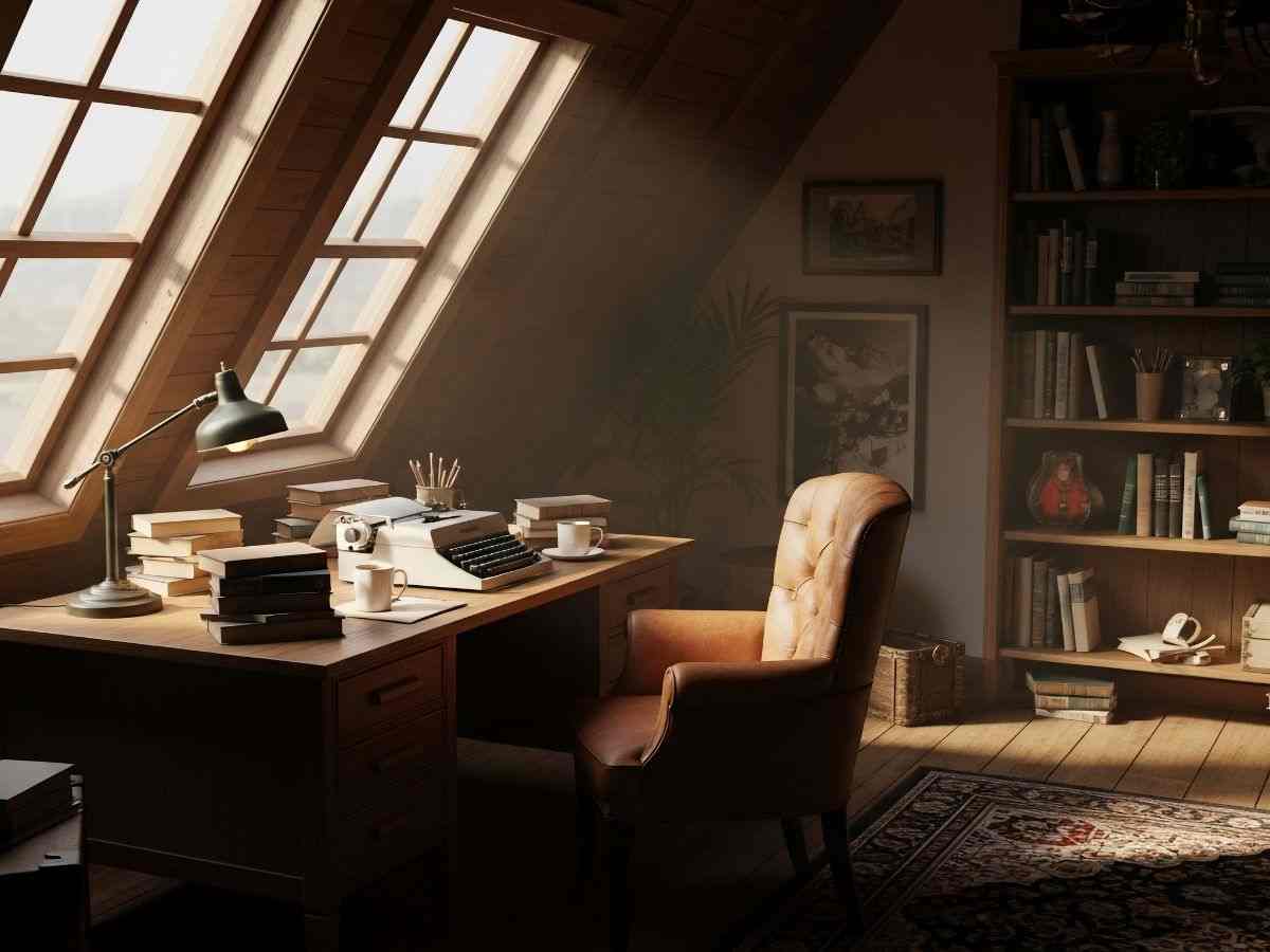 sottotetto adibito a studio