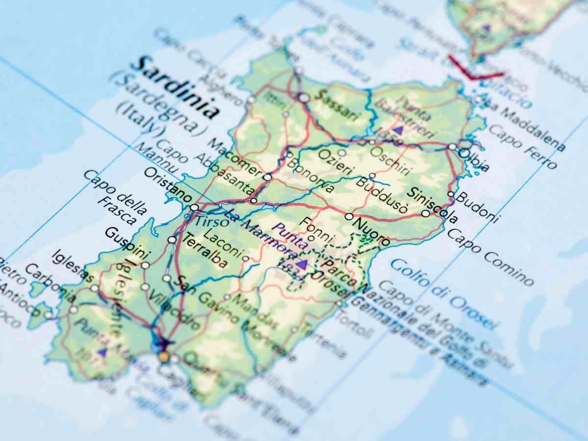 cartina della sardegna