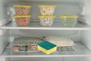 spugna per piatti nel freezer