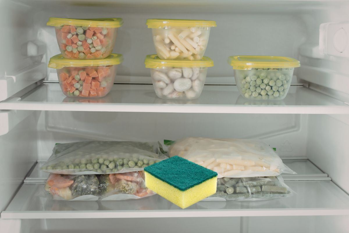 spugna per piatti nel freezer